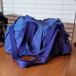 Athleta Kinetic Gym Duffle, specifically in a "Merlin Blue"